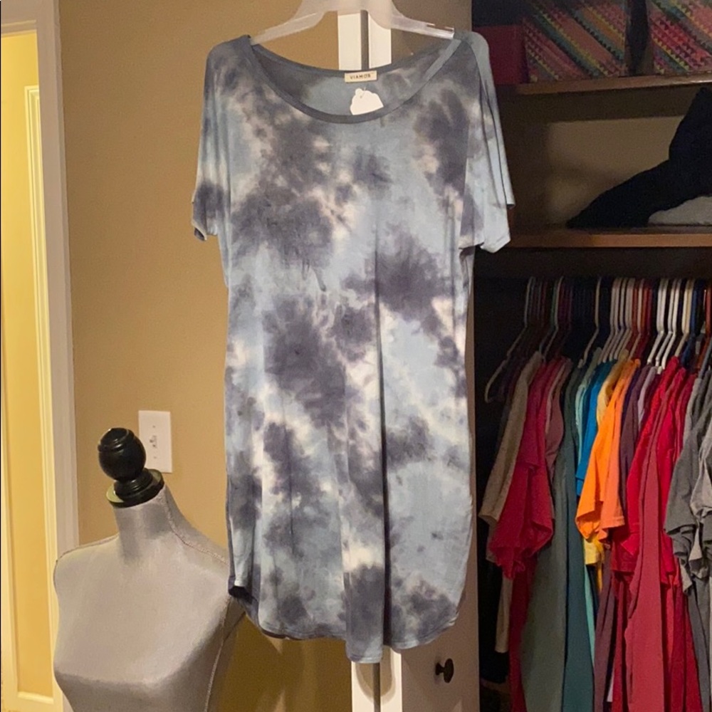 Blue tie dye dress- NEW w/Tags!